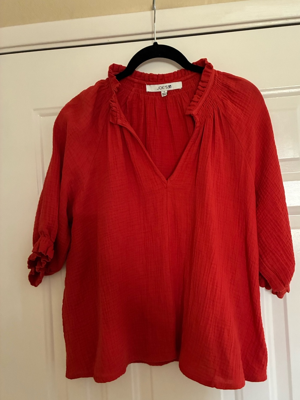 Joe’s  burnt orange  V-Neck Gauze Peasant Top